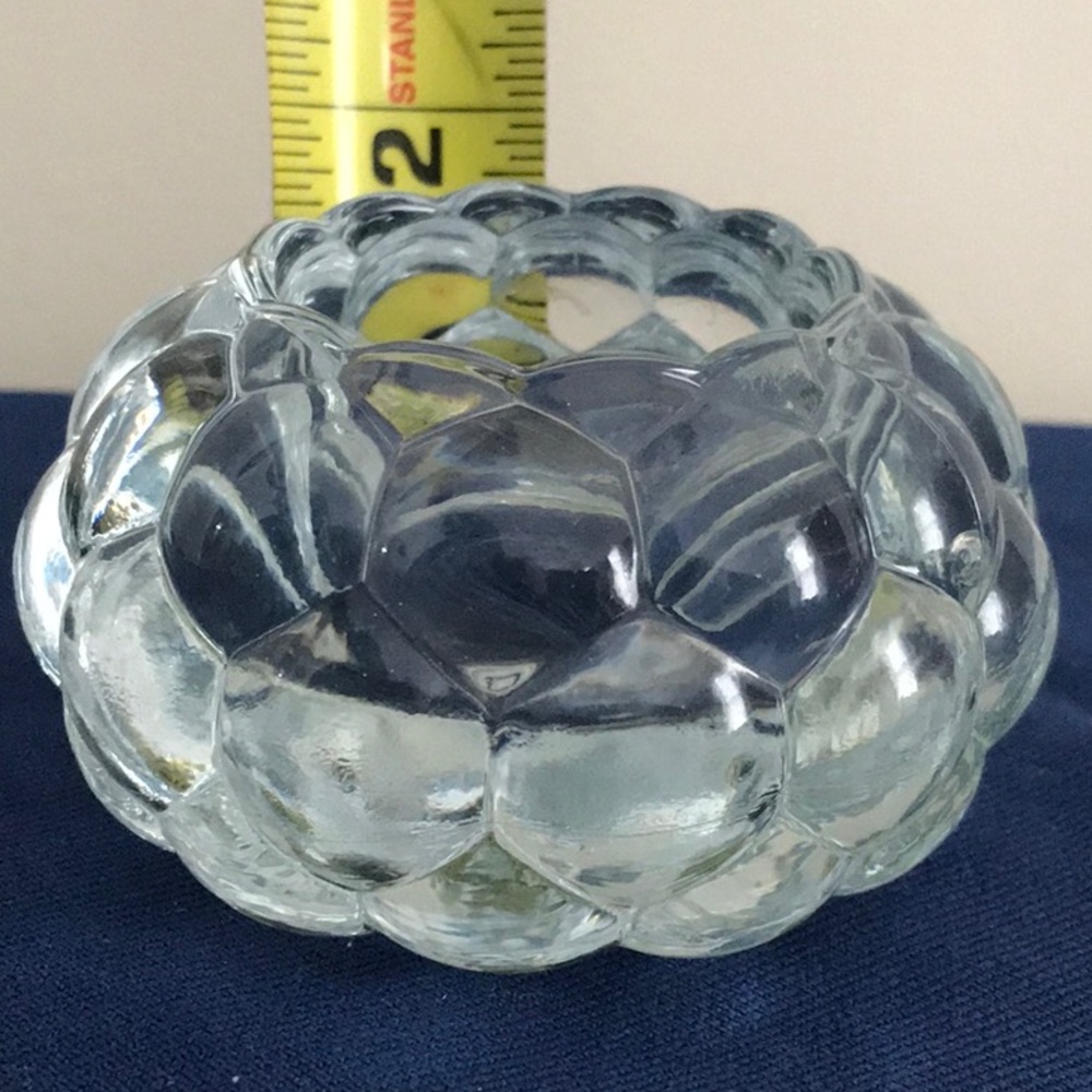 Votive or Tea Light Holder Clear Bubble Glass - Picture 3 of 4